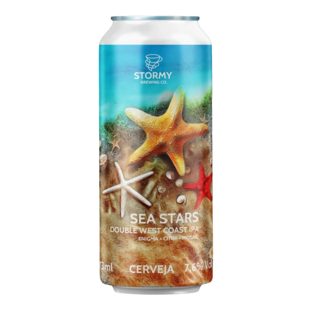 CERVEJA STORMY SEA STARS DOUBLE WEST COAST IPA 473ML CERVEJA STORMY SEA STARS DOUBLE WEST COAST IPA 473ML